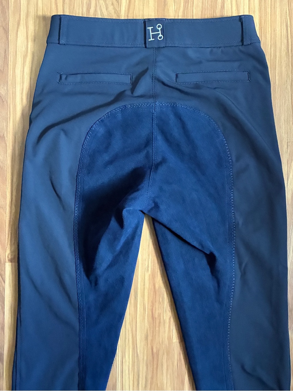 SmartPak Hadley Mid-Rise Knee Patch Breeches - Navy Blue, Size 28 R - Picture 8 of 8